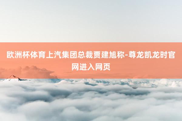欧洲杯体育上汽集团总裁贾建旭称-尊龙凯龙时官网进入网页
