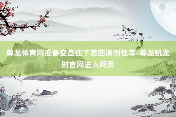 尊龙体育网戒备变盘往下第回调耐性等-尊龙凯龙时官网进入网页