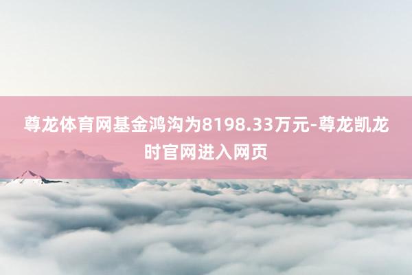 尊龙体育网基金鸿沟为8198.33万元-尊龙凯龙时官网进入网页