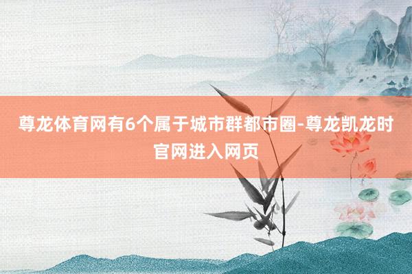 尊龙体育网有6个属于城市群都市圈-尊龙凯龙时官网进入网页
