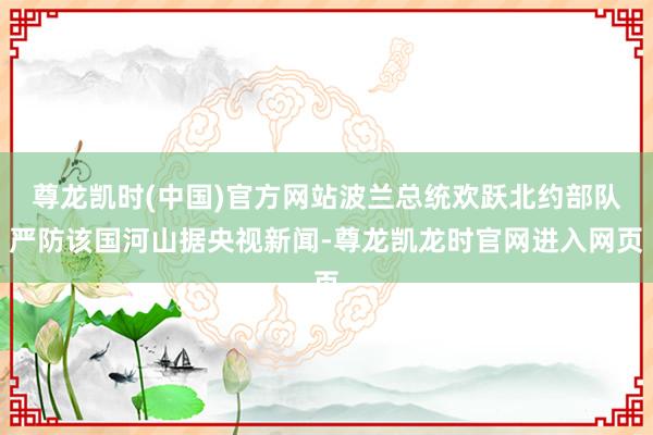 尊龙凯时(中国)官方网站波兰总统欢跃北约部队严防该国河山据央视新闻-尊龙凯龙时官网进入网页