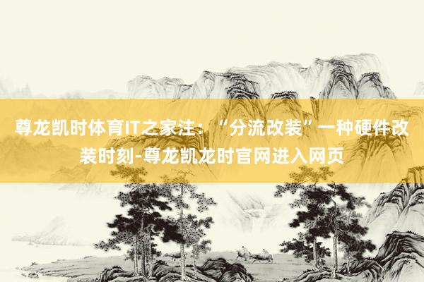 尊龙凯时体育IT之家注：“分流改装”一种硬件改装时刻-尊龙凯龙时官网进入网页