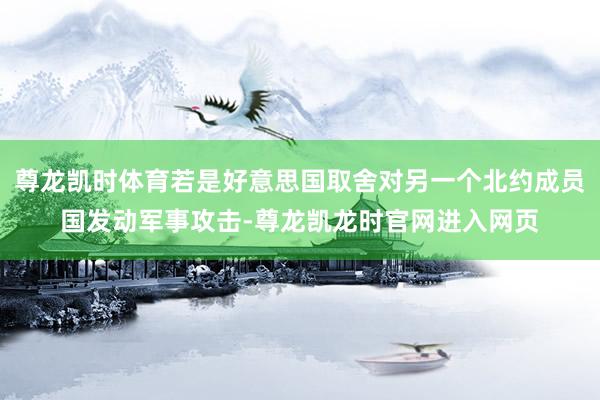 尊龙凯时体育若是好意思国取舍对另一个北约成员国发动军事攻击-尊龙凯龙时官网进入网页
